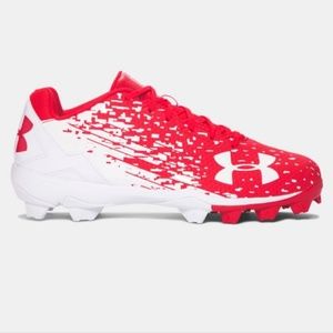 closet clear out must bundle 3 Red and white baseball cleats UA 5.5 Y